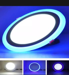 LAMPU DOWNLIGHT 2 WARNA 12W+4W PUTIH BIRU / PUTIH KUNING INBOW KOTAK BULAT PANEL LED TANAM 220V 9W