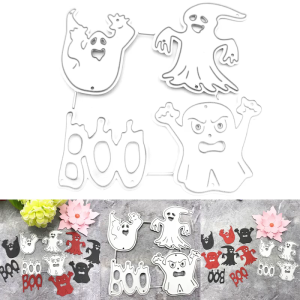 อัลบั้มลายฉลุโลหะรูปผีฮาโลวีนที่ตัดลายกระดาษลายนูนอัลบั้มสมุดภาพ DIY