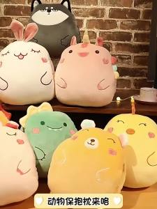 Cartoon stuffed plush toy hand warmer pillow office nap pillow cute gift for children
