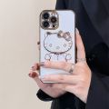 Luxury Cute Hello Kitty Makeup Mirror Plating Holder Stand Phone Case Soft Back Cover For Apple iPhone 15 Pro Max 15 Plus 6S Plus 7 Plus 8 Plus XS Max XR 11 Pro Max iPhone 12 Pro Max 12 mini 13 Pro Max 13 mini iPhone 14 Pro Max 14 Plus. 