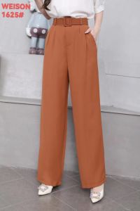wide-leg casual touser pants with belt fashion women swear lady comfort bottom 1625