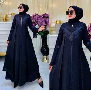 Abaya Turkey Terbaru Lyodra Jersey Mix Ceruty Bordir Mewah Mote Swaroski Size M L XL XXL