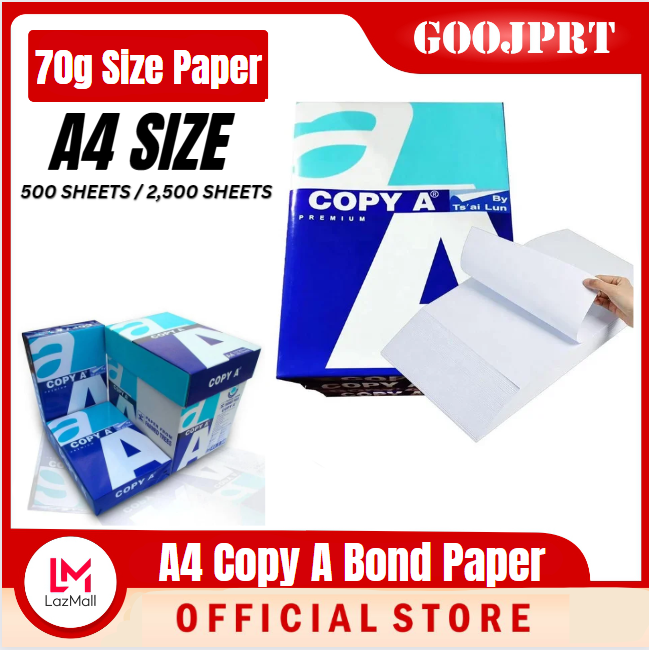 A4 Size Paper 70gsm 500 Sheets Price GOOJPRT A4 size 70gsm bond paper and xerox paper 500 sheets/ 2,500