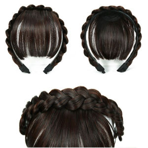 WIG BAndo Poni / Wig Poni Rambut Palsu Model Tulang Ikan / Bando Kepang berponi / bando rambut palsu / poni palsu bando / wig poni bando DMO W04