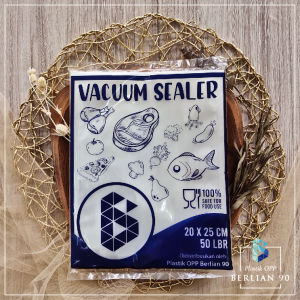 ( Isi 50 Lembar )Plastik Vacum Makanan 20x25 Cm / Plastik Vacum Bag Sealer Plastik Vacuum FRozen FOOd Plastik Kemasan Makanan