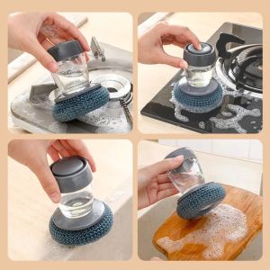 Dụng cụ cọ rửa bát đĩa xoong nồi cọ bếp đa năng có bình nhả dầu