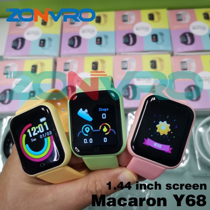 Y68 Smart Watch Macaron Colors Fitness Tracker Blood Pressure