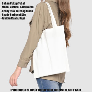 Totebag Kanvas Polos Tas Belanja (H) T.20 X P.25 Kain Blacu Polos Shopping Bag  Goodie Bag Ready Stok
