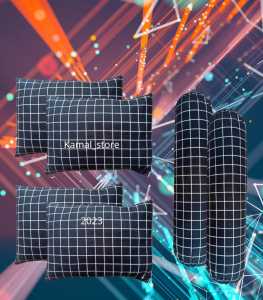 GRATIS ONGKIR 1SET Sarung Bantal 4 dan Sarung Guling 2 Motif Kotak Bahan Halus Tidak Luntur
