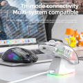 Attack Shark X2 Pro RGB transparent mouse luminous wireless Bluetooth three-mode rechargeable game esports mouse. 