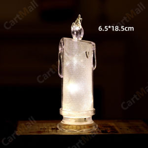 Crystal Candle Light Transparent Shell Desk Electronic Night Lamp Party Holiday Home Decor