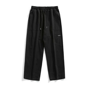 HELLO JIM Korean Cargo Pants For Men 100% cotton high quality casual pants men 2022 autumn new loose straight stitching trousers 长裤男 J2123