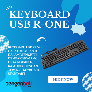 KEYBOARD USB R-ONE TERBARU / KEYBOARD USB R1601 / KEYBOARD UNTUK KOMPUTER / WARNA HITAM