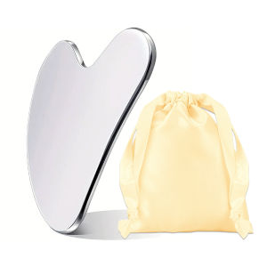 Suolaer Guasha Facial Tool Stainless Steel Gua Sha Face Lift Massage Beauty Metal Skin Care Board Scraping Self Skincare Lymphatic Drainage Massager Lift Anti-Aging & Wrinkles Jawline Exerciser Tools