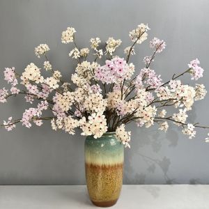 FOUNDTWO 100cm Artificial Pear Blossom Branches Plastic Flexible Artificial Wintersweet Branches Photography Props Elegant Silk Pear Blossom Home Garden Decor
