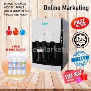 Yamada Water Dispenser Hot Normal Cold Model: 389-22 With 4pcs Jakim Halal Water Filter
