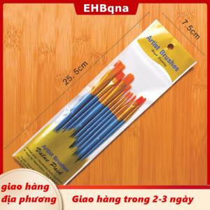[COD] EHBqna 3PF Ship within 24 hours 10PC Sơn Brushe Set Nylon Sơn Bàn Chải Ngắn Rod Dầu Acrylic Bàn Chải Màu Nước Bút Chất Lượng Cao Chuyên Nghiệp Nguồn Cung Cấp Nghệ Thuật