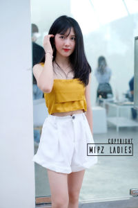 Mipz Ladies กางเกงขาสั้นผ้าซาร่า กางเกงบาร์บี้ กางเกงขาสั้นผู้หญิง กางเกงขาสั้นแฟชั่น