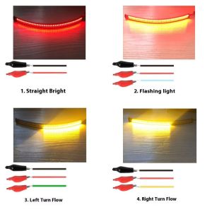 YONUO แถบไฟ LED รถจักรยานยนต์สำหรับไฟเลี้ยวเบรกและ Lampu Jalan สวมใส่ได้แบบสากล