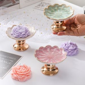 ETIONS สไตล์ยุโรป ขาตั้งเทียนเซรามิก หรูหราเบาๆ ประณีตประณีตประณีต ที่วางเทียน ของตกแต่งบ้าน โรแมนติกโรแมนติก แท่งเทียนแท่ง ออฟฟิศสำหรับทำงาน