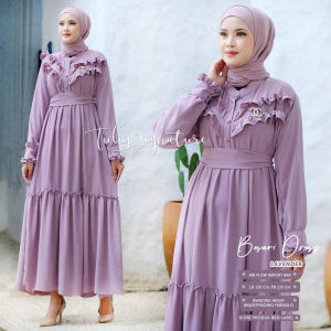 Tulus Signature Besari Maxi Dress LD 110 Gamis Wanita Crinkle Airflow Polos Busui Friendly