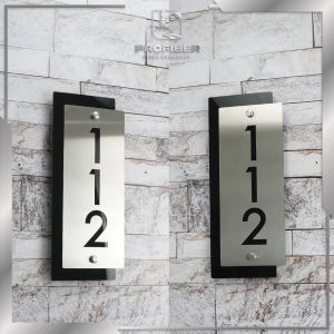 Nomor Rumah Stainless 2 Layer Kombinasi Akrilik Profiber SAK-112