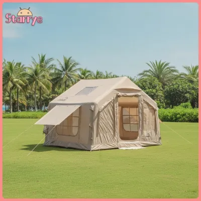 Sunnimix Easy Setup Inflatable Camping Tent with Pump Transparent Air Tent Waterproof Camping Cabin Portable for Campers Family Glamping Backyard