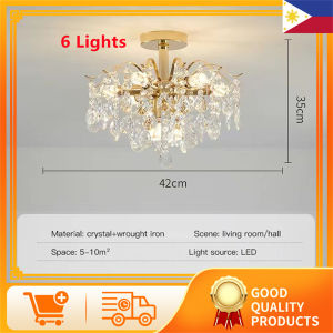 Nordic Gold Ceiling Lights Chandelier Crystal Lighting For Dining Room Large Ceiling Light Fixtures Living Room Hotel Hall Decor Lamp 3 Ratings