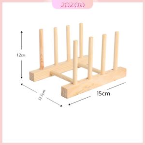 Jozoo Wooden Dish Mugs Cup Bowl Drying Shelf Drain Rack Book Holder Kitchen Organizer