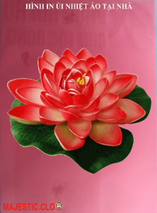 Hình ủi ép nhiệt-hình in áo- HOA SEN-LOTUS-Hình IN ÁO TẠI NHÀ RẤT ĐẸP-khuyến mãi -công nghệ in pet chuyển nhiệt- ủi trực tiếp lên vải áo rất đẹp.LUCK