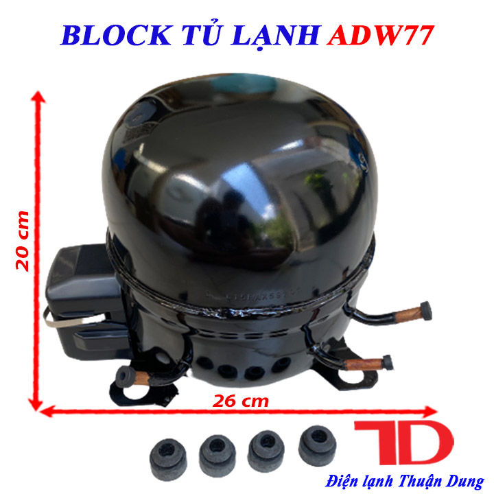 Block tủ lạnh 1 phần 4 ngựa 185W từ 300L đến 350L ADW77 - Điện Lạnh Thuận Dung. 