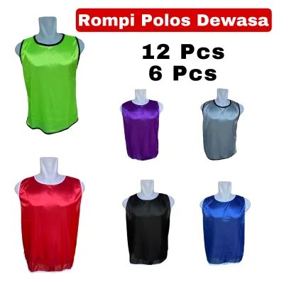 ( PROMO ) 12 Pcs Rompi Bola 6 Pcs Rompi Polos Dewasa 1 Lusin Rompi Olahraga Sport Nyaman Uniseks Pria Wanita Outdoor