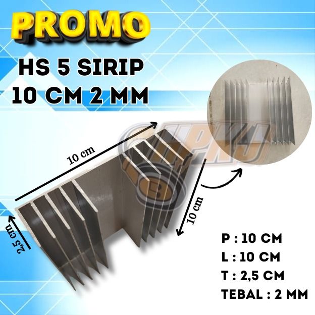 HEATSINK PENDINGIN POWER HS 10CM 5 SIRIP Heat sink HS 10 cm 2mm POLOS