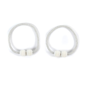 🔥Wishwa👍 Simple Curtain Pearl Magnetic Buckle Versatile Free Punching Living Room Curtain Tie Rope Buckle