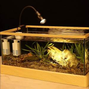 Aquarium Tank Fish Tank Full Set Table Top Fish Tank Set Aquarium Change Water Bottom Drain Native Cylinder Fish Aquarium Small Fish Tank