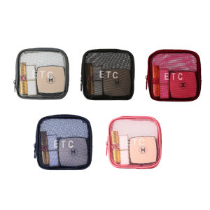 Zaman Now - Pouch Travel Make Up Model Jaring / Pouch Travel 3 Ukuran / Pouch Travel Make Up Bag Organizer Serbaguna Import