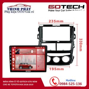 Màn hình DVD cho xe TOYOTA Vios 2018-2019.kèm màn hình android ô tô GT6 NEWmặt dưỡng jack zin theo xe.Màn hình ô tô 9 inch.xem phimnghe nhạcbản đồ. điều khiển  vô lăng. phụ kiện cho xe ô tôtích hợp camera lùicamera hành trình cho ô tô