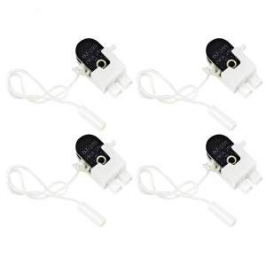 4Pieces Practical Quiet Smooth Operations Light Switches for Bedroom Fixtures Fan Corded Pull Mechanism Easy Installion