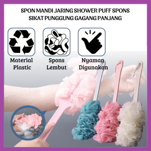 Spons Mandi Jaring Sikat Punggung Pengangkat Daki Badan Shower Puff - FR Gallery