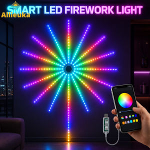 Allieuka Smart LED Firework Lights Bluetooth APP Music Control RGB Strip Light for Home Party Decor