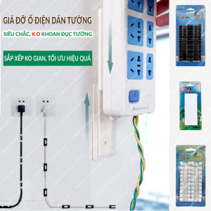 Giá Đỡ Ổ Điện Dán Tường Hamart Móc Treo Wifi Đa Năng Keo Acrylic Siêu Dính Tiện Lợi