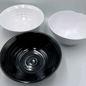 ชามเมลา มีน ชามสีดำ ชามสีขาว ชามลอน ชามมีที่วางตะเกียบ ชามแกง ถ้วยซูป ชามก๋วยเตี๋ยว Tazaba มี 2 แบบ บรรจุ 1 ใบ