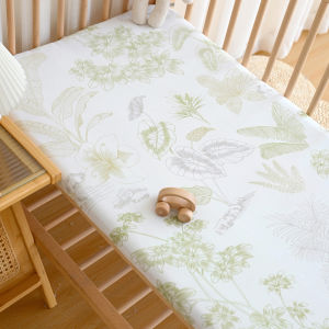 Mỏng mùa hè mát ga vừa với cũi sợi tre Giường gấp cho bé sơ sinh bọc bảo vệ nệm với dây chun