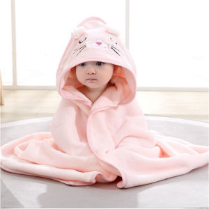 Tuala Mandi Budak Kids Animal Head Towel Cute Baby Bath Towel Children Hoodie Super Soft & Absorbent