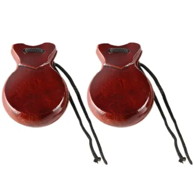 RGFV Wooden Spanish Castanets Traditional Hand Clapper Flamenco Dance Castanets Creative With String Hand Castanets Music Instrument