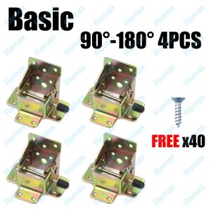 IRONBOX [READY STOCK] Reinforced Folding Hinge Kit Self-Locking Hinge FREE Screws 90° / 180° Foldable Support Bracket Folding Bracket Table Leg Bracket Folding Table Leg Hinges For Furniture Workbench RV Brackets