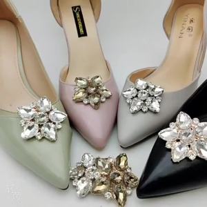 [Free Shipping] High-Heeled Shoe Accessories: Five-Petal Flower Shoe Upper Decoration Detachable Crystal Shoe Buckle Removable Shoe Toe Ornament