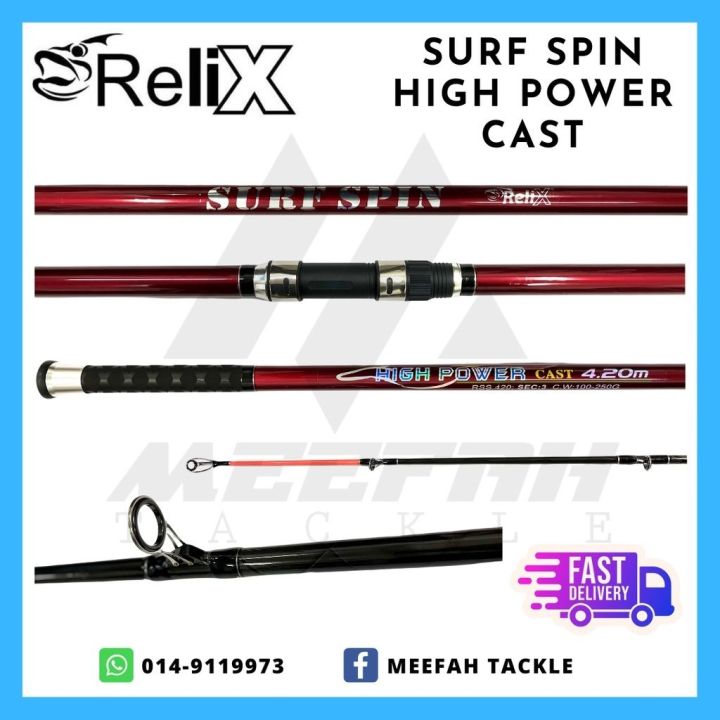 RELIX HIGH POWER SURF SPIN 14 15 FEET 🔥PVC PIPE🔥 - Fishing Surf Rod Joran  Pantai Pancing