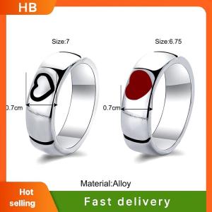 HB Black and White Couple Rings Set Simple Cute Finger Rings for Women Fashion Accessories Jewelry