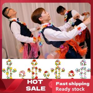 🚚【Local Express Delivery】🚚 4Pcs set Hawaiian Flower Leis Garland Necklace Wreath Petal Headband Bracelet Beach Party Decor Wedding Dressing Accessories